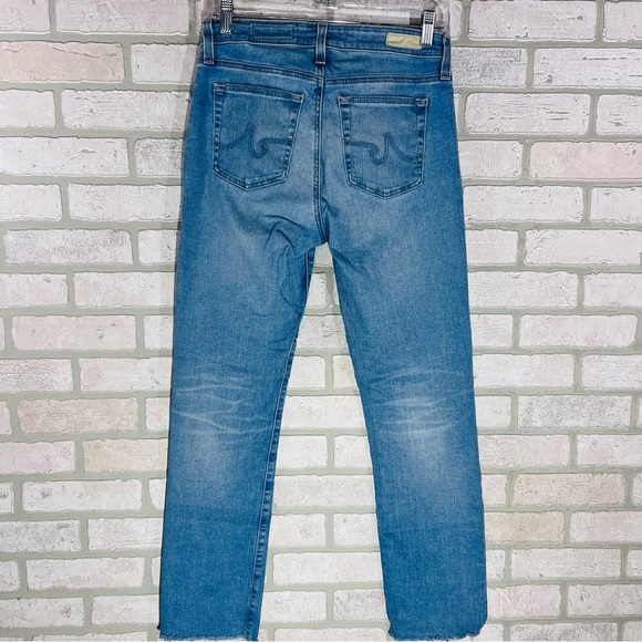 Ag Adriano Goldschmied The Mari High Rise Straight Leg Raw Hem Jeans Size 28 - Picture 6 of 10